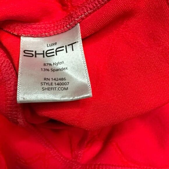 SHEFIT Women’s Hot Coral Red Luxe High Compression Boss Legging Size Large - Picture 4 of 5